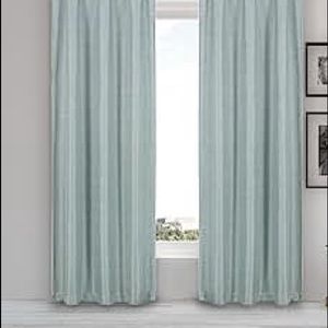 2 Panel Kelvin + BB & Beyond Textured Room Darking Curtains 37W x 96L NO…